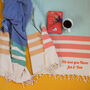 Personalised Natural Cotton Throw, Beach Towel, thumbnail 1 of 12