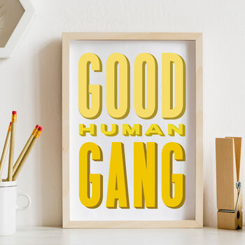 Good Human Gang Retro Print, 3 of 12