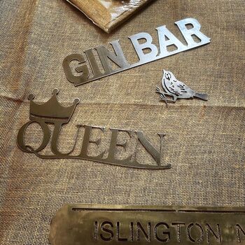 Queen And Crown Metal Art Word Sign Jubilee, 5 of 12