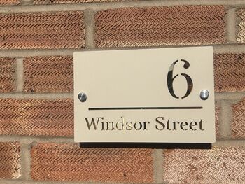 Personalised House Acrylic Number Sign Windsor, 5 of 6