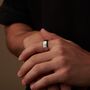 Silver Engraved 8 Mm Geometric Band Ring For Men And Women, thumbnail 1 of 12