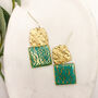 Aqua Gold Flake Statement Drop Earrings For Her, thumbnail 2 of 10