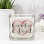 Personalised Inky Heart Square Scented Candle, thumbnail 5 of 5