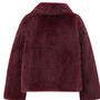 Faux Burgundy Fur Jacket, thumbnail 2 of 4