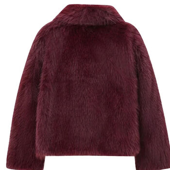 Faux Burgundy Fur Jacket, 2 of 4