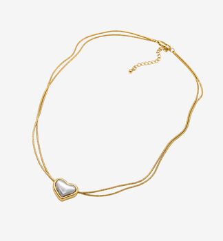 Kokoro Mixed Metals Heart Necklace, 2 of 4