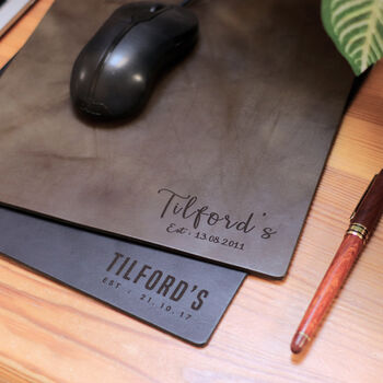 Personalised Anniversary Date Leather Mouse Pad, 2 of 8