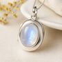 Personalised Sterling Silver Rainbow Moonstone Locket, thumbnail 1 of 11