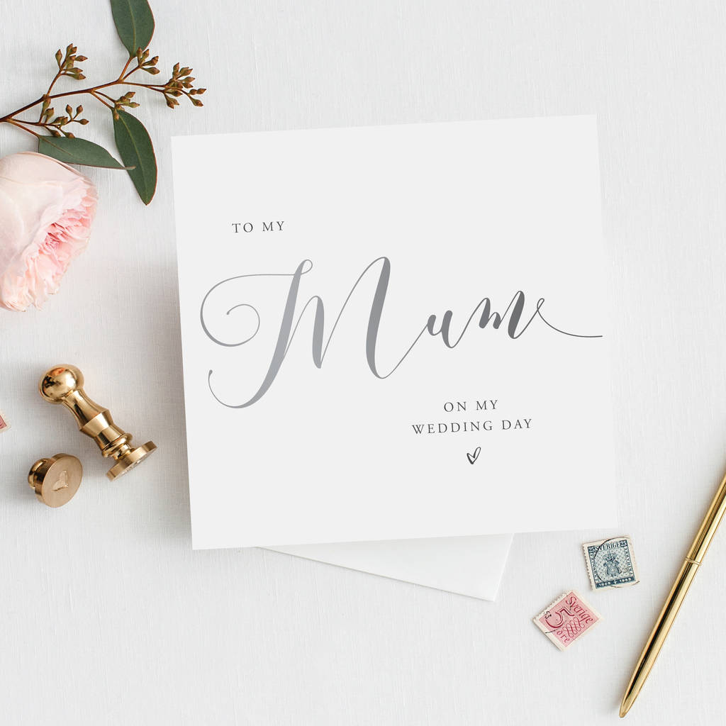 To My Mum Wedding Card | Silver Effect, 1 of 2