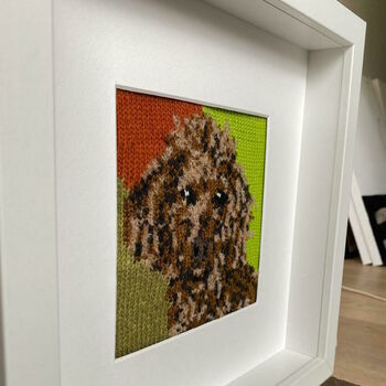 Cockapoo Dog Framed Knitted Art, 3 of 6