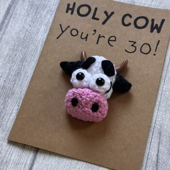 Personalised Age Cow Crochet Birthday Card Handmade, 8 of 12