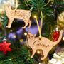 Traditional Wooden Cat Christmas Decoration Personalised, thumbnail 1 of 12