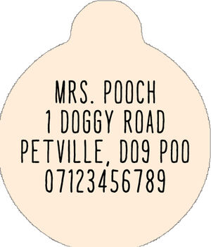 Cottage Floral Custom ID Dog Tag, 2 of 2