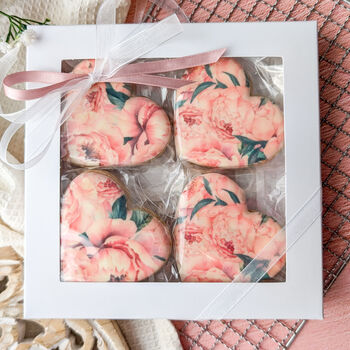 Pink Peonies Luxury Biscuits Gift Box, Eight Biscuits, 3 of 10