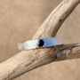 Sapphire September Birthstone Ring In Textured Sterling Silver And 9ct Gold, thumbnail 5 of 11