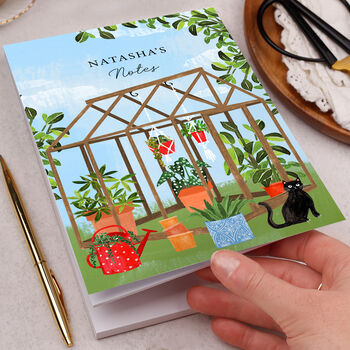 Personalised Notebook With Gardener Greenhouse, 2 of 4