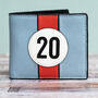 No 20 Racing Blue Leather Wallet, thumbnail 3 of 5