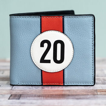 No 20 Racing Blue Leather Wallet, 3 of 5