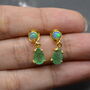 Opal Emerald Earrings: Gold, Silver, May Birthstone, thumbnail 1 of 8