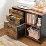 Brown Lateral File Cabinet With Open Compartment, thumbnail 3 of 7
