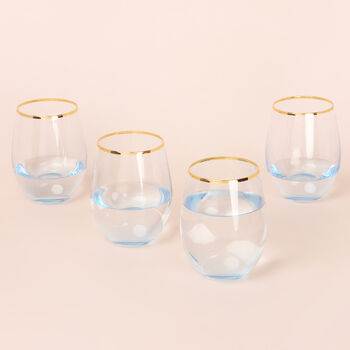 G Decor Set Of Four Lazaro Blue Ombre Tumbler Glasses, 4 of 7