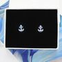 Striped Anchor Stud Earrings, thumbnail 1 of 2