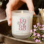 Birth Year Birthday Gift Floral Frosted Candle, thumbnail 1 of 10