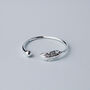 Sterling Silver Feather Adjustable Ring, thumbnail 4 of 7