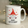 Personalised Gonk Red Christmas Mug Gift, thumbnail 3 of 5