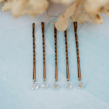 Set Of Five Crystal Bobby Pins, 4 of 4