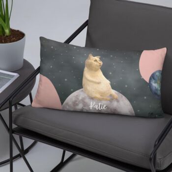 Personalised Cushion With Kitten And Planets, 3 of 6