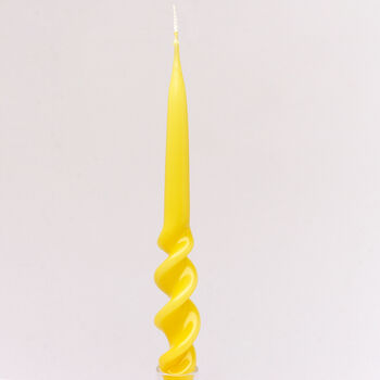 G Decor Yellow Set Of Two Hand Dipped Dinner Candles, 3 of 4
