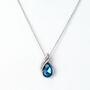 Red Or Blue Crystal Teardrop Pendant Necklace For Her, thumbnail 1 of 5