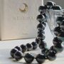 Black Neutral Elegant Pearl Necklace, thumbnail 2 of 3