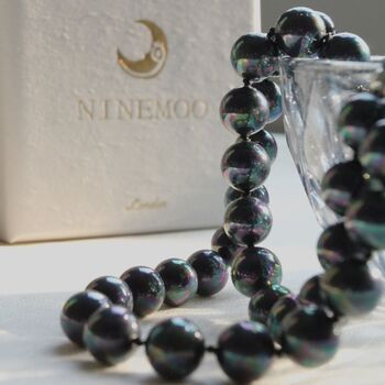 Black Neutral Elegant Pearl Necklace, 2 of 3