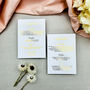 White And Gold Foil Wedding Information Card, thumbnail 6 of 9