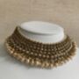 Indian Antique Gold Plated Pearl Choker Set, thumbnail 5 of 8
