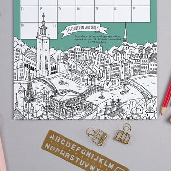 2024 City Drawings Wall Calendar, 6 of 6