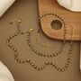 Black Gold Beaded Slim Foot Anklet Payal, thumbnail 2 of 3