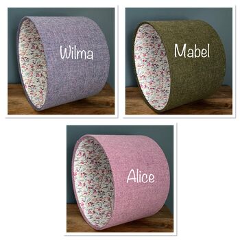 Alice Dog Rose Pink Tweed Floral Lined Lampshades, 6 of 7