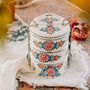 Traditional Indian Tiffin Box Hand Painted, thumbnail 1 of 10