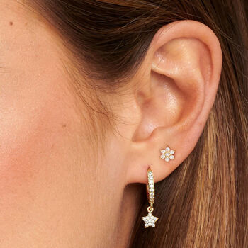 Sparkling Tiny Flower Stud Earrings For Women, 3 of 5