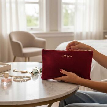 Personalised Velvet Sustainable Make Up Bag, 5 of 12