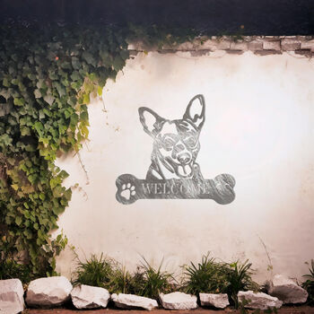 Personalised Chihuahua Welcome Metal Wall Art Sign For Home And Garden Gift, 5 of 11