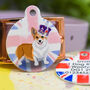 Personalised Queen's Jubilee Dog ID Tag Flag Corgi, thumbnail 10 of 12