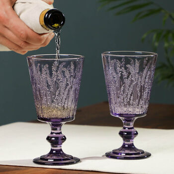Set Of Four Vintage Embossed Coloured Wine Glasses, 4 of 12