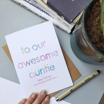 Awesome Auntie | Personalised Birthday Card, 2 of 6