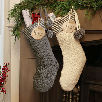 Personalised Chunky Knit Christmas Stockings, 4 of 8