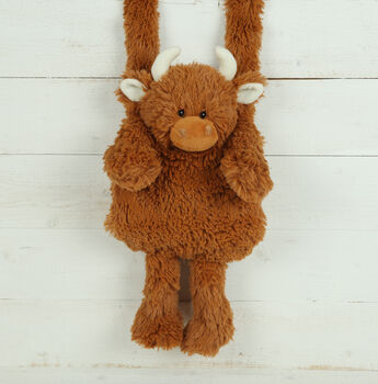 Highland Brown Cow Hand Muff + Earmuffs + Engraved Tag, 5 of 6