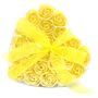 Set Of 24 Soap Flower Heart Box Yellow Roses, thumbnail 1 of 2